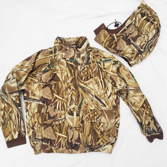 Ducks Unlimited Boys Whitewater Outdoors Jacket Wetlands Camo Camouflage Hood XL - Picture 10 of 10
